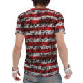 Mode Dye Stripe V Neck manches courtes été en gros en coton hommes T-shirt